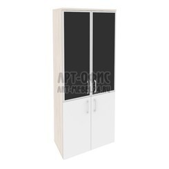 Шкаф высокий широкий ONIX, O.ST-1.2R white/black/mate, 800х420х1977