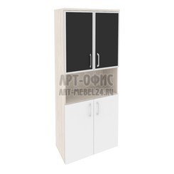 Шкаф высокий широкий ONIX, O.ST-1.4R white/black/mate, 800х420х1977