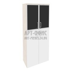 Шкаф высокий широкий ONIX, O.ST-1.7R white/black/mate, 800х420х1977