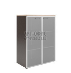 Шкаф со стеклянными дверьми в алюминевой рамке с топом WAVE, WMC 85.7